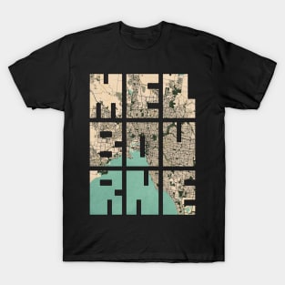 Melbourne, Australia City Map Typography - Vintage T-Shirt